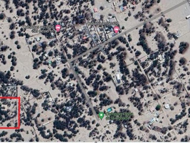 Vista satelital de la ubicación del hostal entre La Huayca y La Tirana, Pozo Almonte