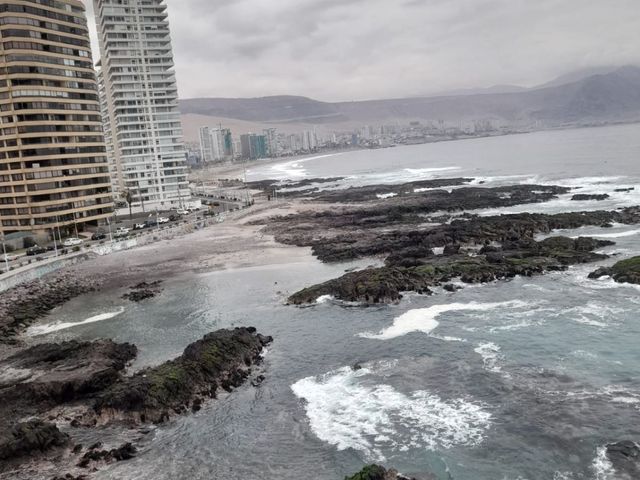 Vista aérea de la costa rocosa e Iquique desde el edificio, departamento en Edificio Punta Cavancha