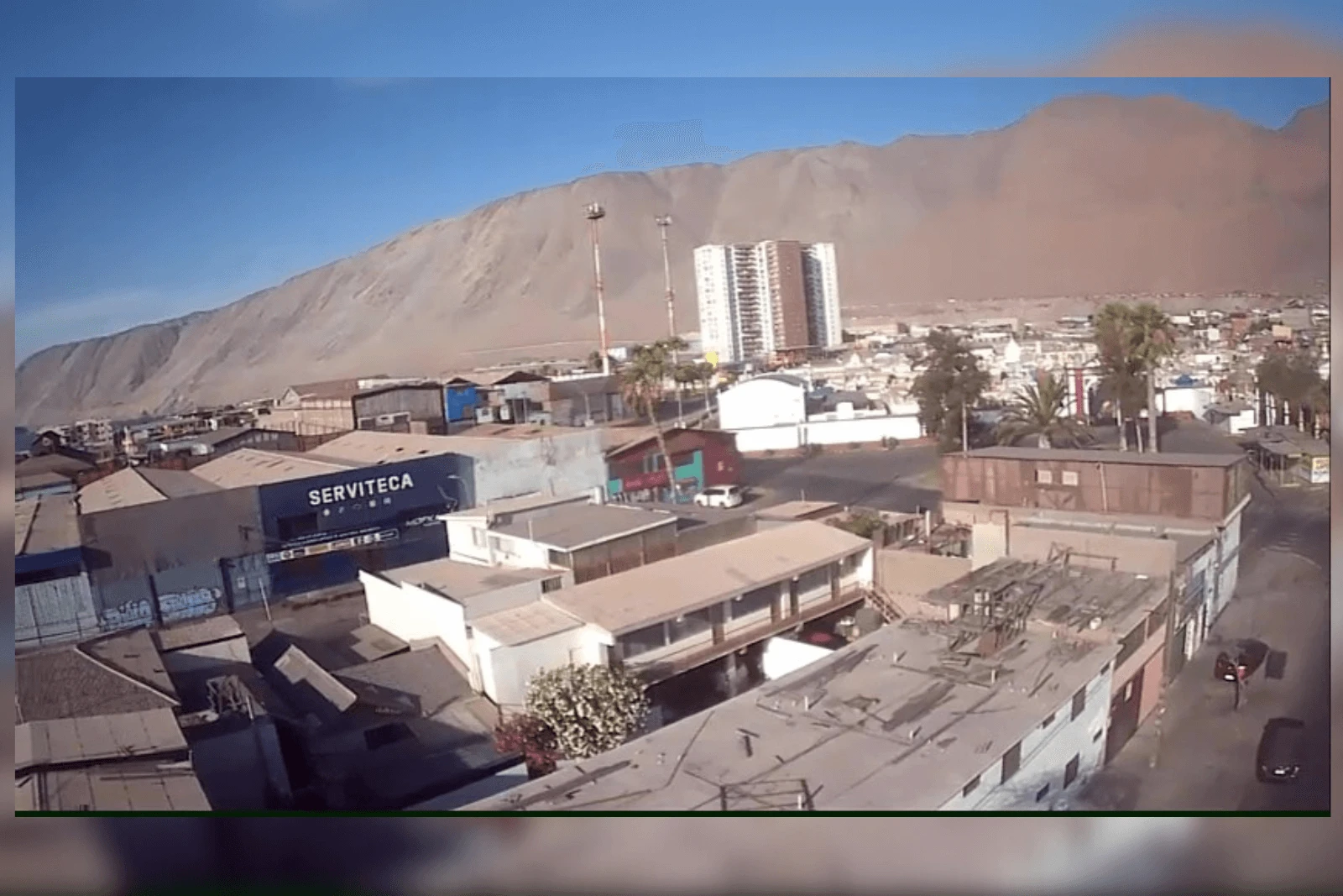 Vista aérea de la propiedad mostrando sus 3 roles independientes, complejo comercial e industrial en Iquique