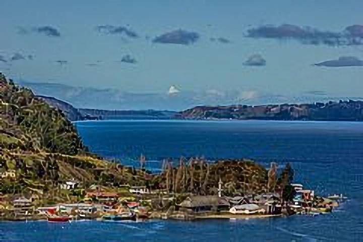 Vista panorámica de la costa de Chiloé