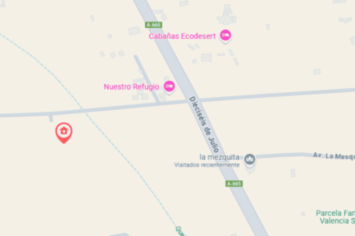 Mapa de ubicación del terreno cerca de la Mezquita de La Tirana, Pozo Almonte